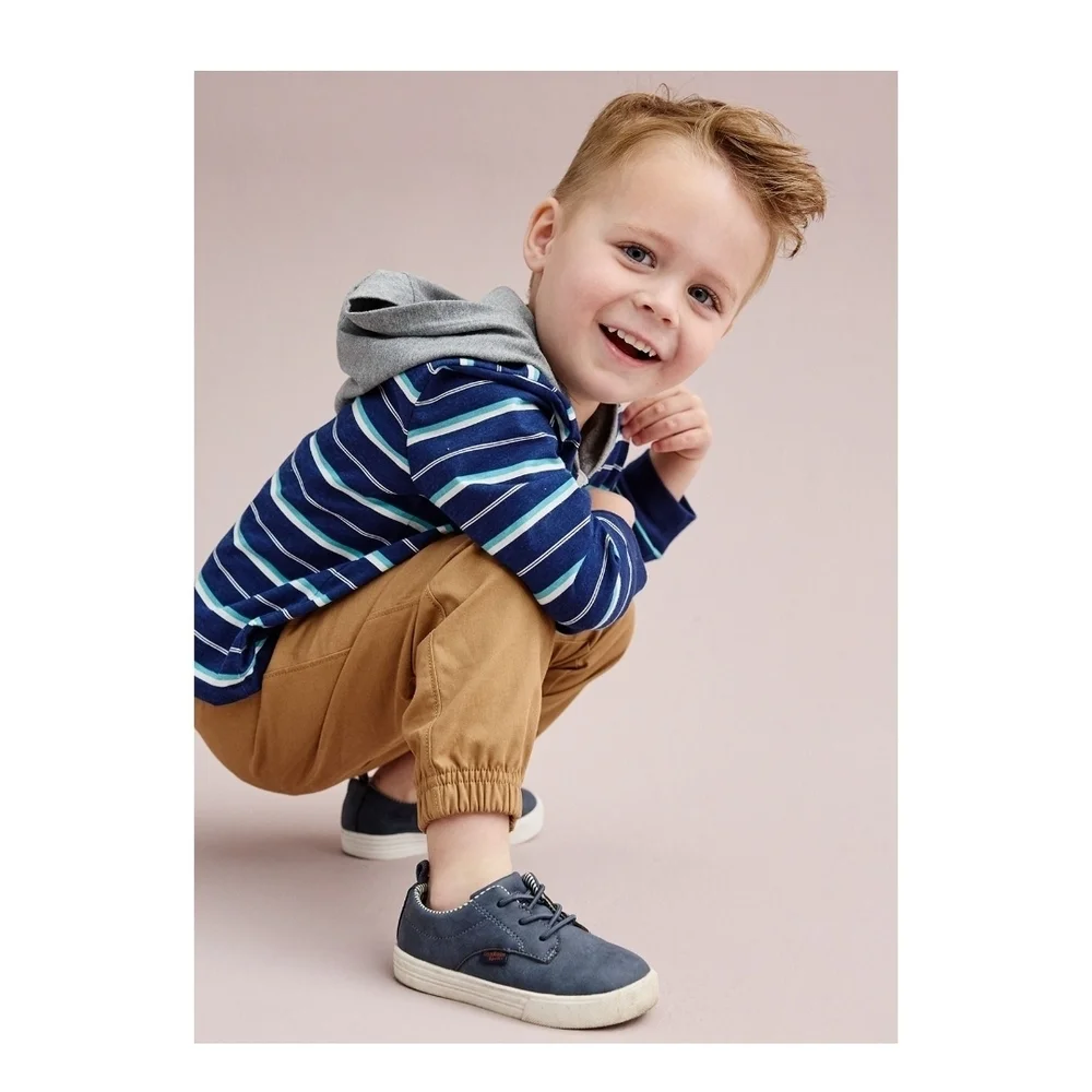 Carter's Navy‎ Striped Hoodie and Brown Pants Set